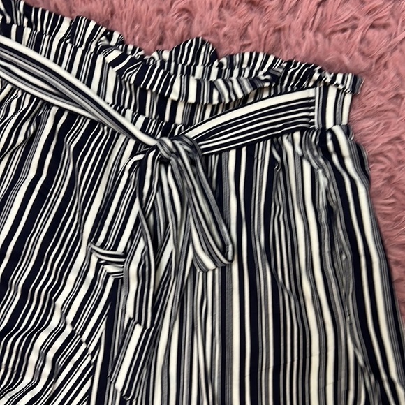 Stripe Paper Bag Stretch Shorts - Picture 2 of 3